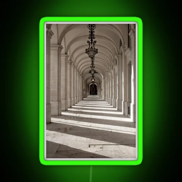 Arched Walkway With Hanging Lanterns RGB Neon Sign