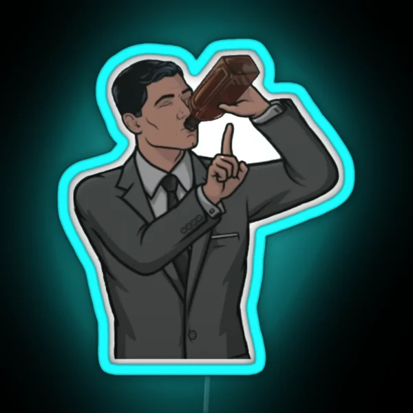 Archer Drinking RGB Neon Sign