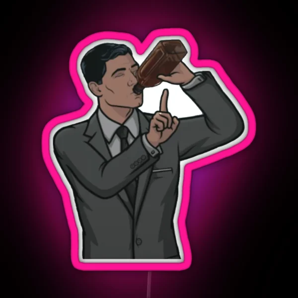 Archer Drinking RGB Neon Sign