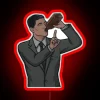 RGB Neon Sign: Quirky Archer Drinking Scene Decorative Wall Art Display