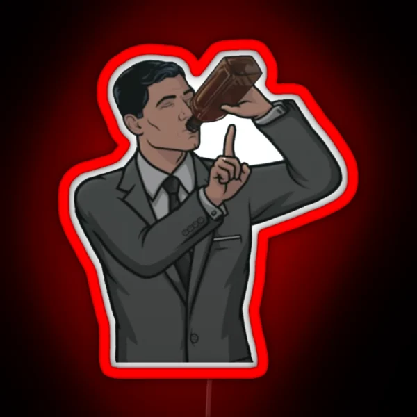 Archer Drinking RGB Neon Sign