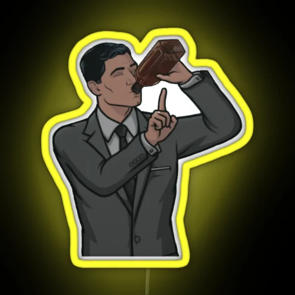 Archer Drinking RGB Neon Sign