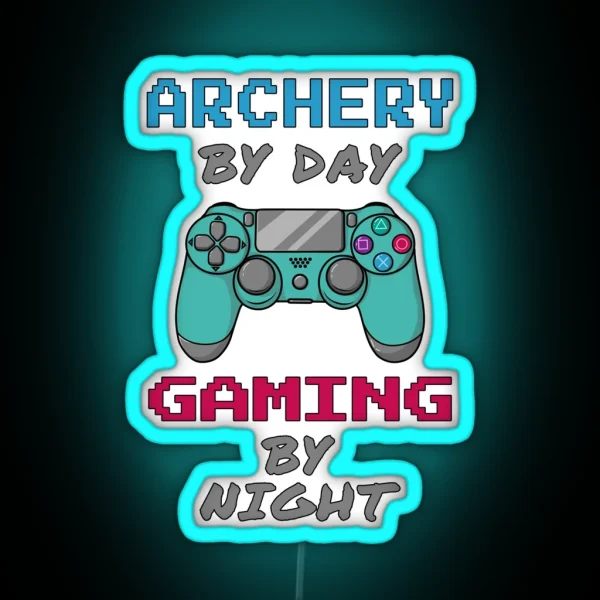 Archery By Day Gaming By Night RGB Neon Sign