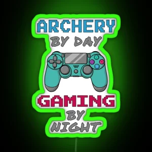 Archery By Day Gaming By Night RGB Neon Sign