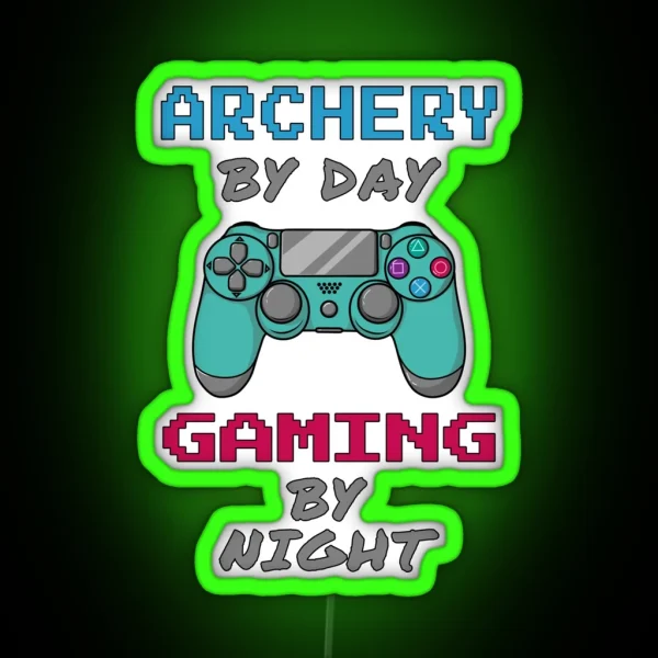 Archery By Day Gaming By Night RGB Neon Sign