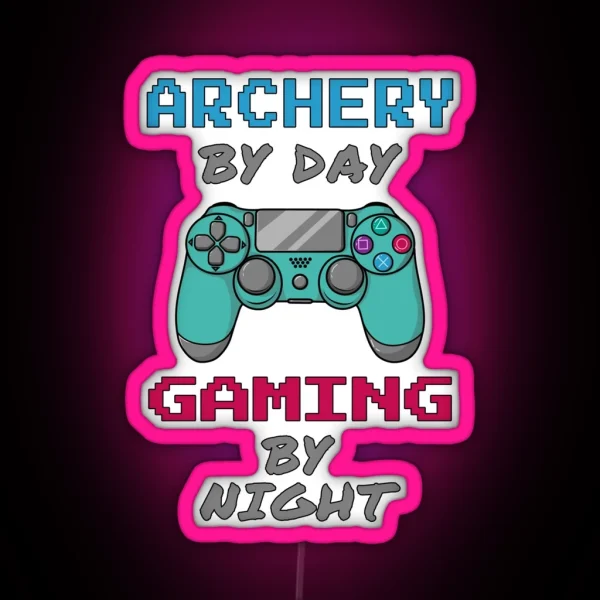 Archery By Day Gaming By Night RGB Neon Sign