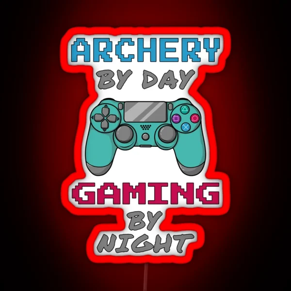 Archery By Day Gaming By Night RGB Neon Sign