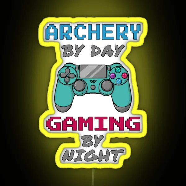 Archery By Day Gaming By Night RGB Neon Sign