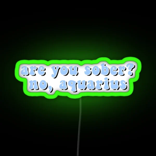 Are You Sober No Aquarius RGB Neon Sign