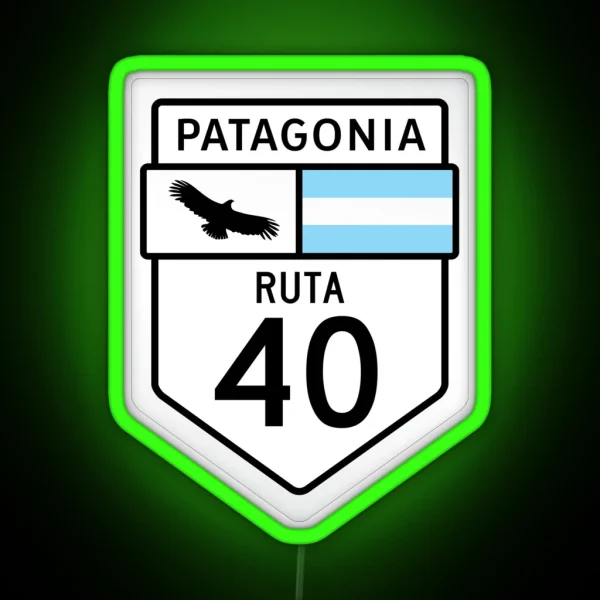 Argentina Ruta 40 Patagonia Highway Sign RGB Neon Sign