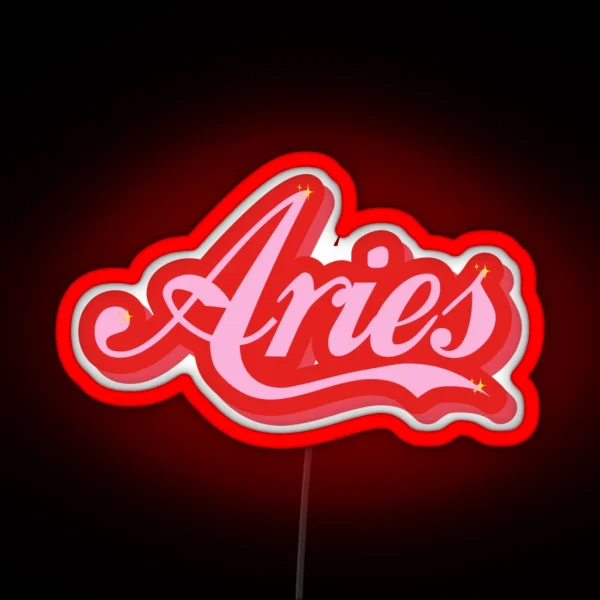 Aries Vintage Font RGB Neon Sign