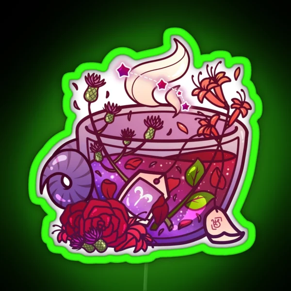 Aries Zodiac Teacup RGB Neon Sign