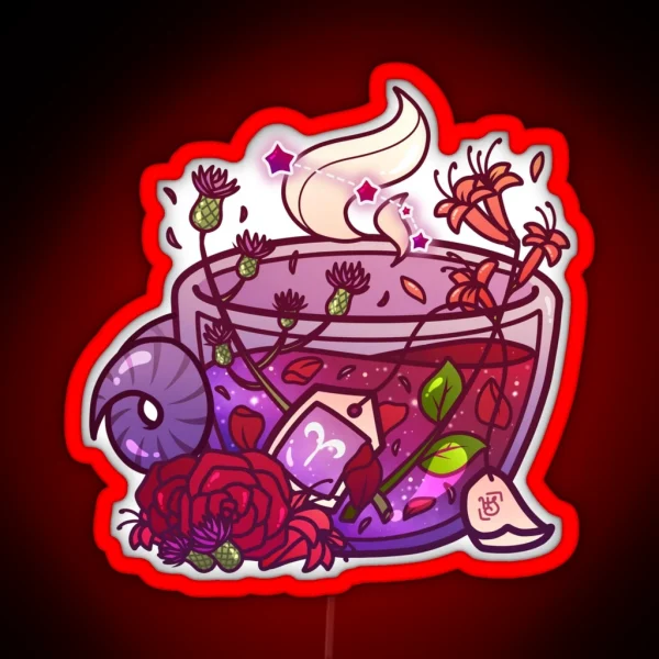 Aries Zodiac Teacup RGB Neon Sign