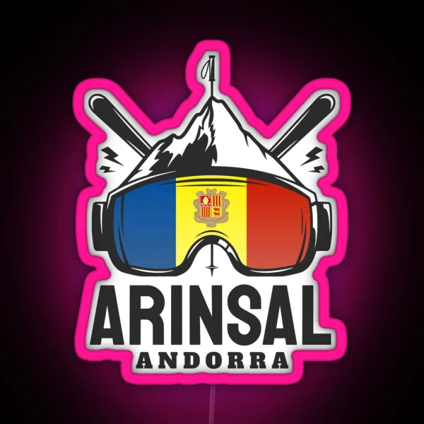 Arinsal Andorra Ski Skiing Souvenir RGB Neon Sign