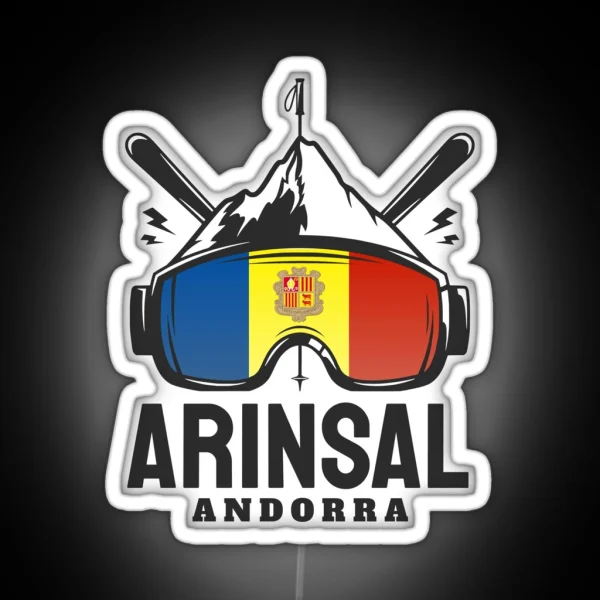 Arinsal Andorra Ski Skiing Souvenir RGB Neon Sign
