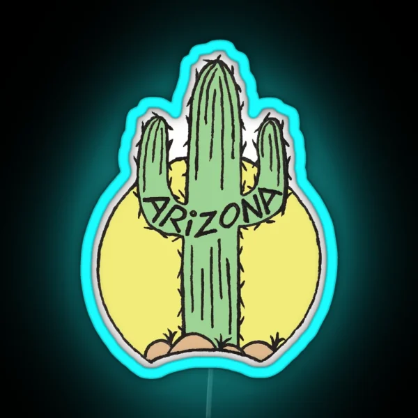 Arizona Cactus Faded RGB Neon Sign