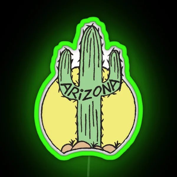 Arizona Cactus Faded RGB Neon Sign