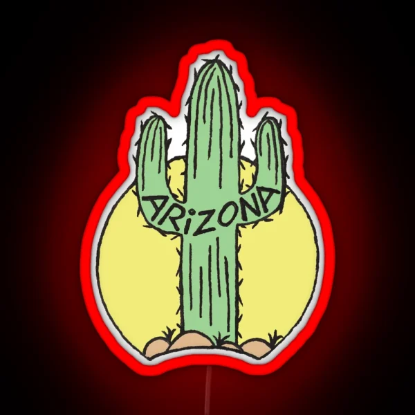 Arizona Cactus Faded RGB Neon Sign