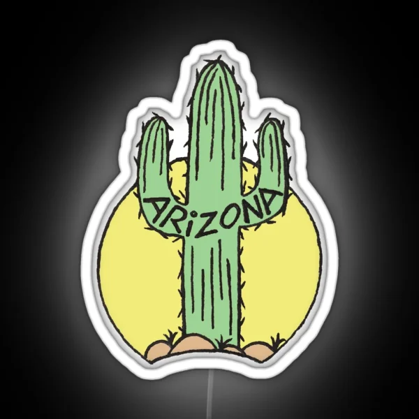 Arizona Cactus Faded RGB Neon Sign