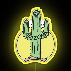 Arizona Cactus Faded RGB Neon Sign