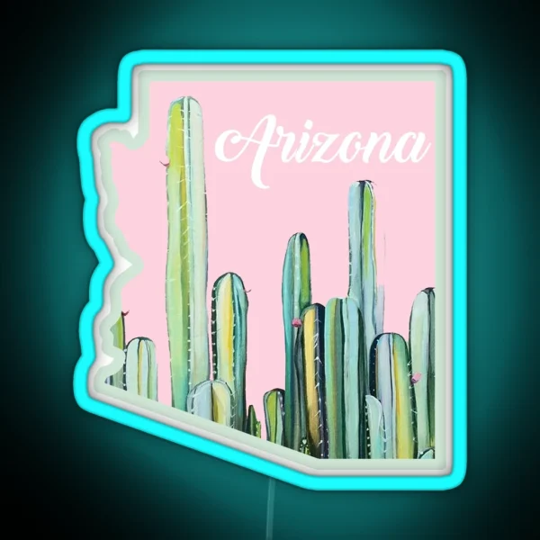 Arizona Cactus State RGB Neon Sign