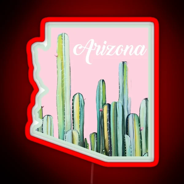 Arizona Cactus State RGB Neon Sign