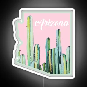 Arizona Cactus State RGB Neon Sign