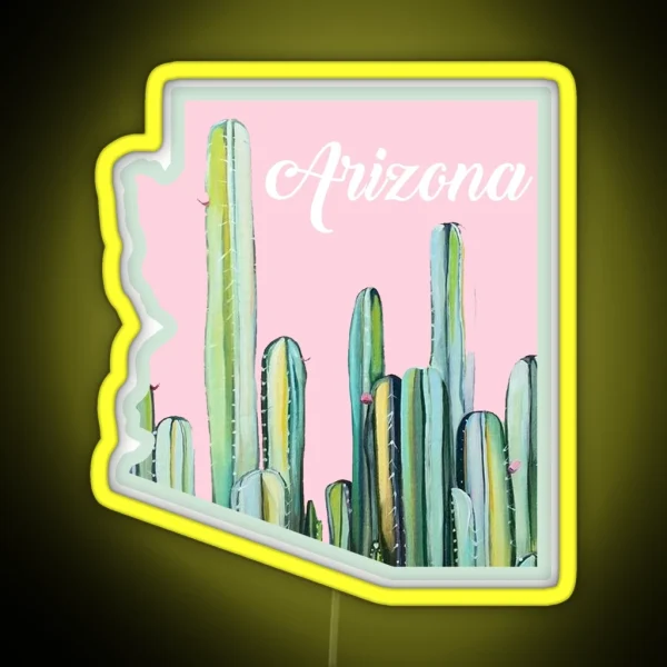 Arizona Cactus State RGB Neon Sign