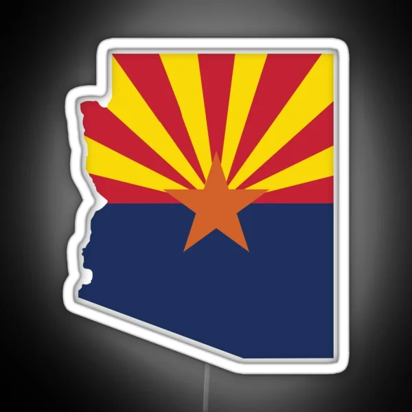 Arizona State Outline With Flag RGB Neon Sign