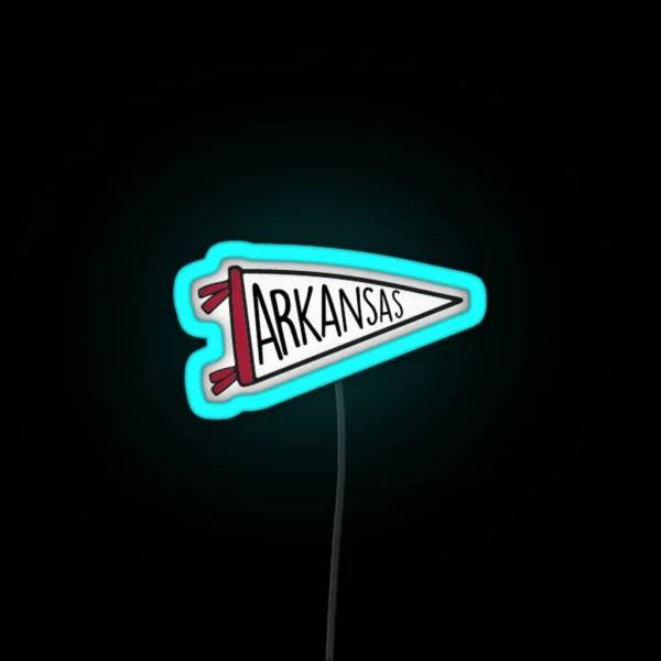 Arkansas Pennant RGB Neon Sign