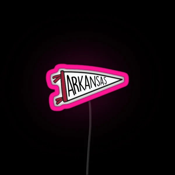 Arkansas Pennant RGB Neon Sign