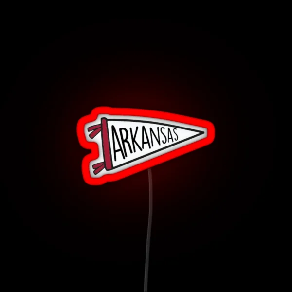 Arkansas Pennant RGB Neon Sign