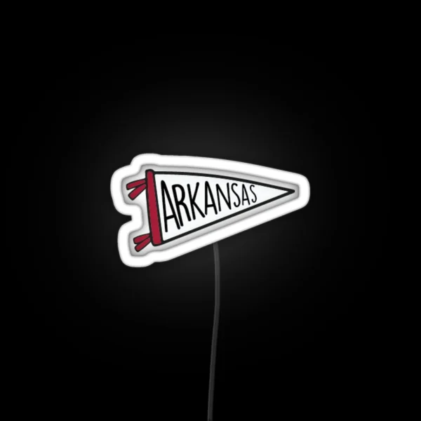 Arkansas Pennant RGB Neon Sign