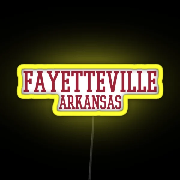 Arkansas Razorbacks Campus Text RGB Neon Sign