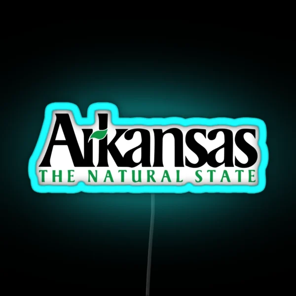 Arkansas The Natural State Leaf RGB Neon Sign