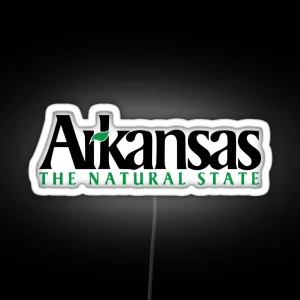 Arkansas The Natural State Leaf RGB Neon Sign