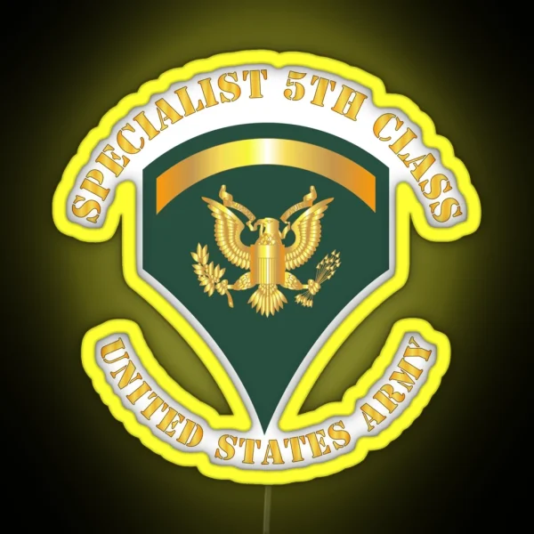 Army Specialist 5th Class SP5 RGB Neon Sign