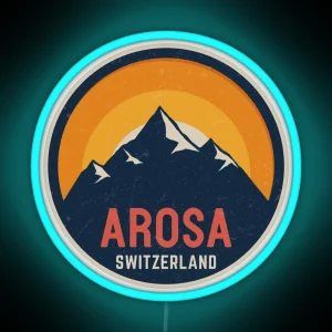 Arosa Switzerland Mountain Design RGB Neon Sign