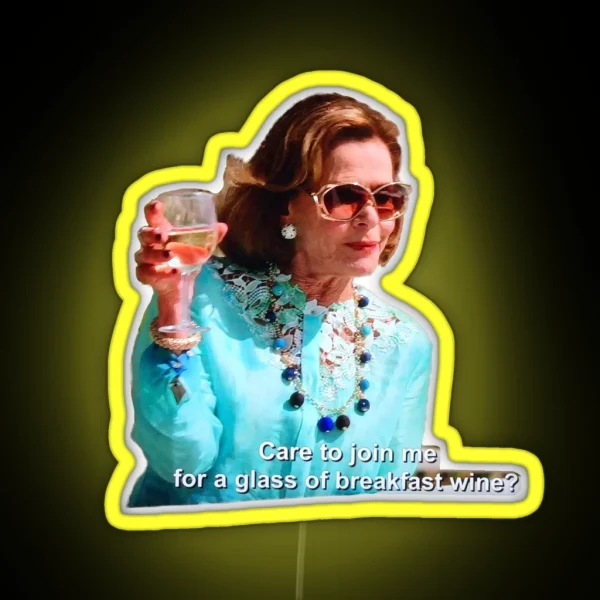 Arrested Development Lucille Bluth Breakfast Wine RGB Neon Sign