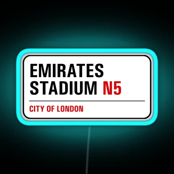 Arsenal Emirates Stadium Street Sign RGB Neon Sign