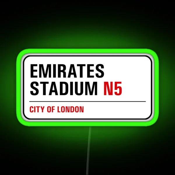 Arsenal Emirates Stadium Street Sign RGB Neon Sign