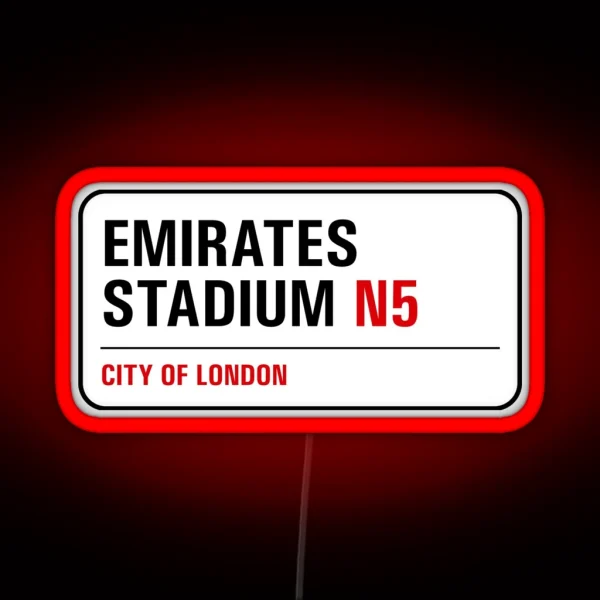 Arsenal Emirates Stadium Street Sign RGB Neon Sign