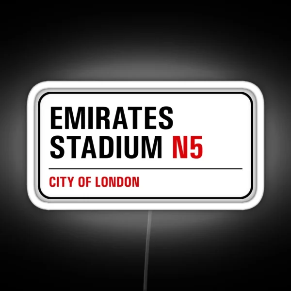 Arsenal Emirates Stadium Street Sign RGB Neon Sign