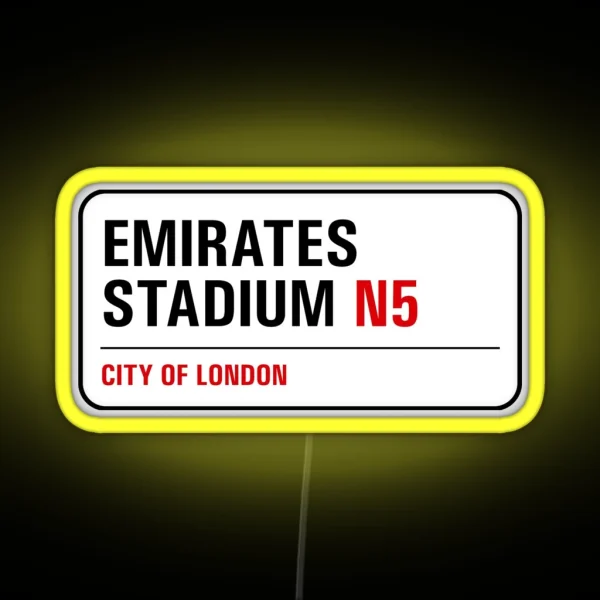 Arsenal Emirates Stadium Street Sign RGB Neon Sign