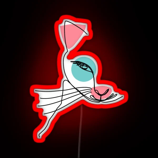Art Line Of A Cat RGB Neon Sign