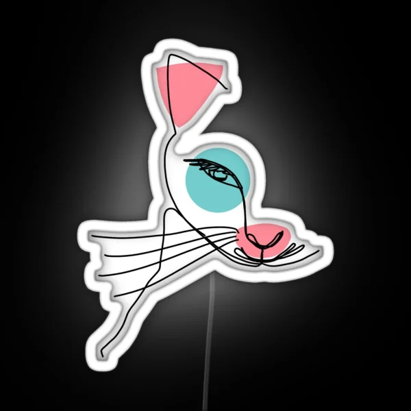 Art Line Of A Cat RGB Neon Sign
