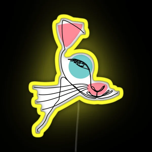 Art Line Of A Cat RGB Neon Sign
