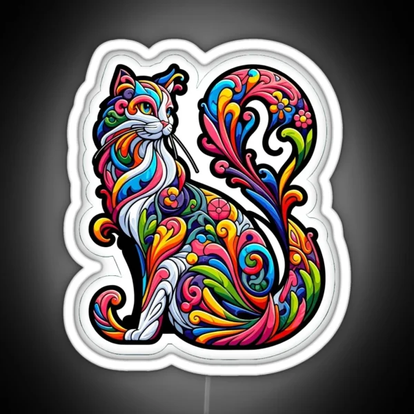 Art Nouveau Cat RGB Neon Sign