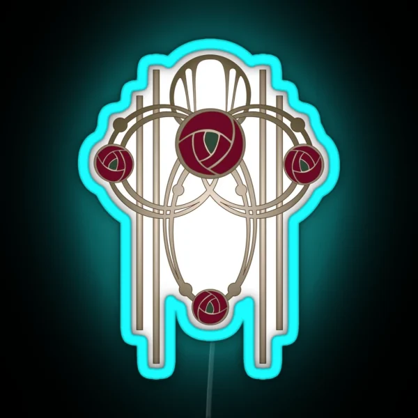 Art Nouveau Rose Gold RGB Neon Sign