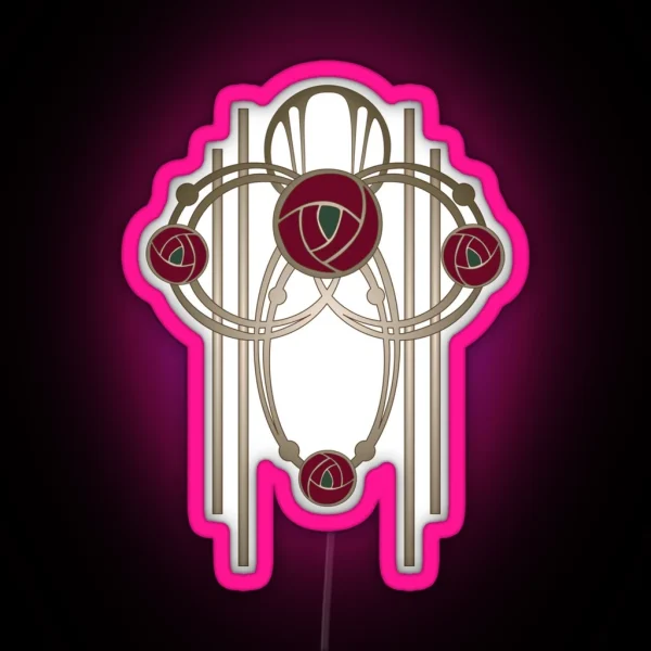 Art Nouveau Rose Gold RGB Neon Sign
